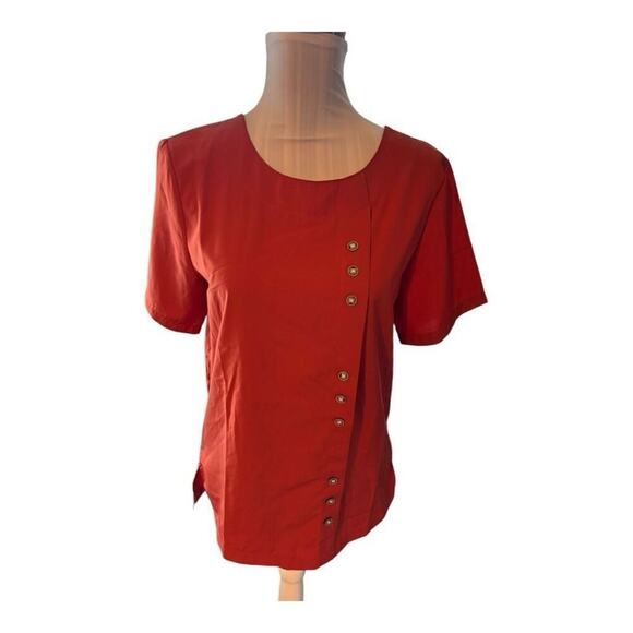 Rust Blouse with Buttons Size S - Picture 1 of 4